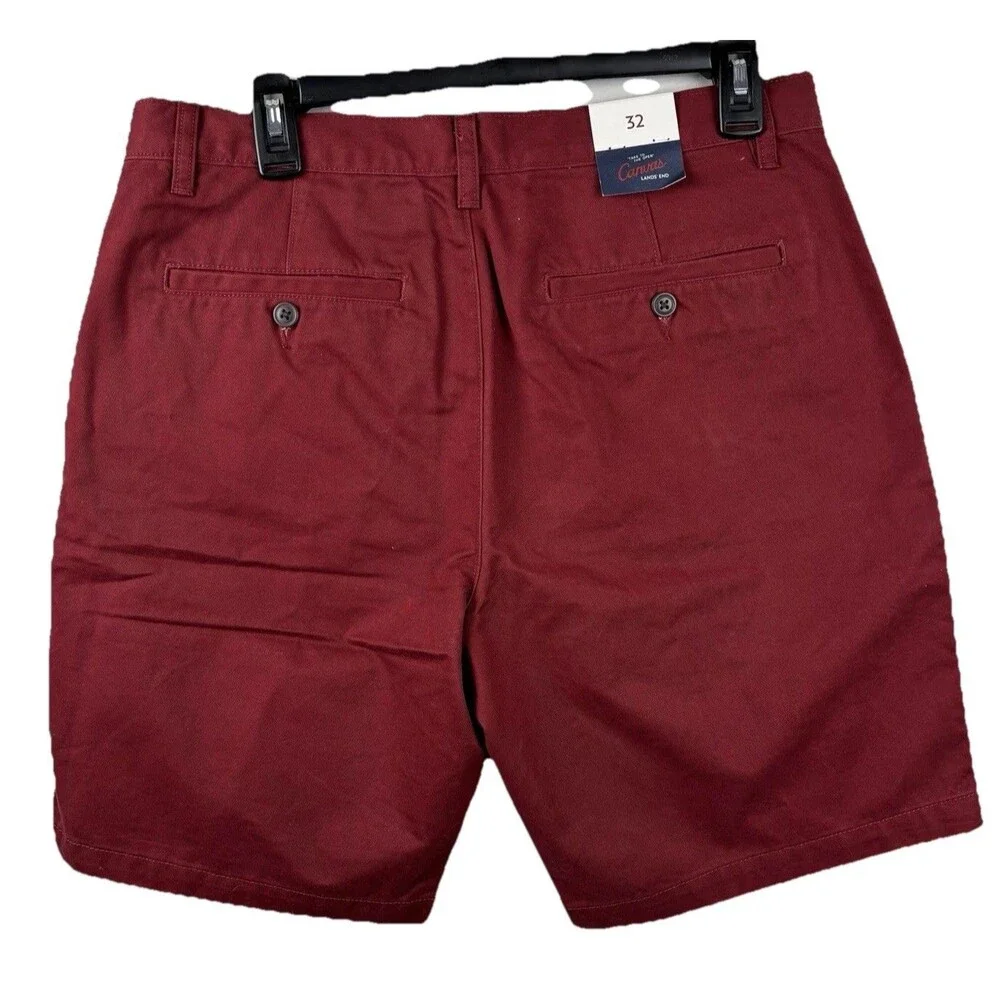 NWT Lands End Shorts Men 32 Dark Red 9